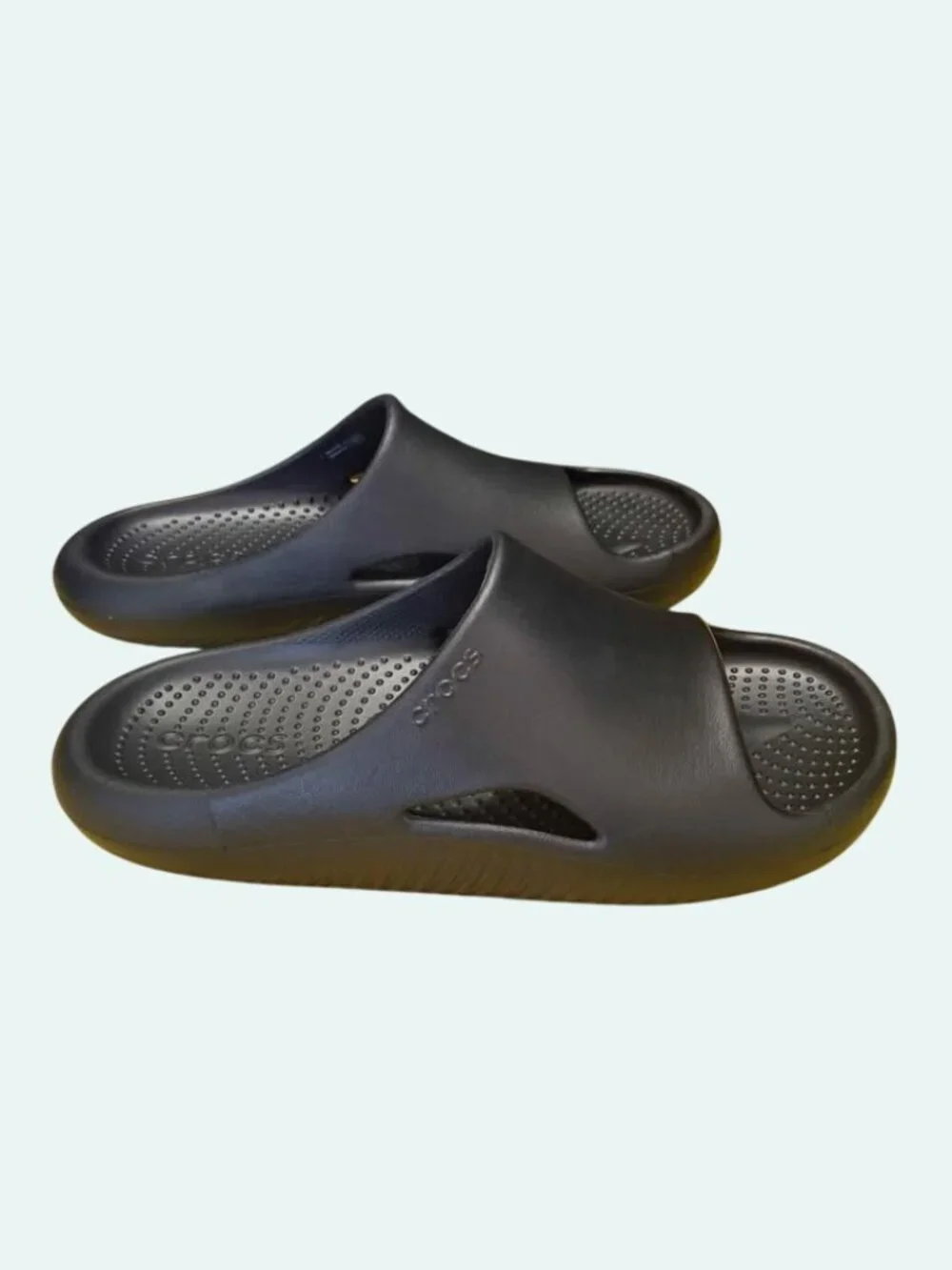 Crocs New Black Mellow Slides Size Womens 9/ Mens 7 NEW *SH1